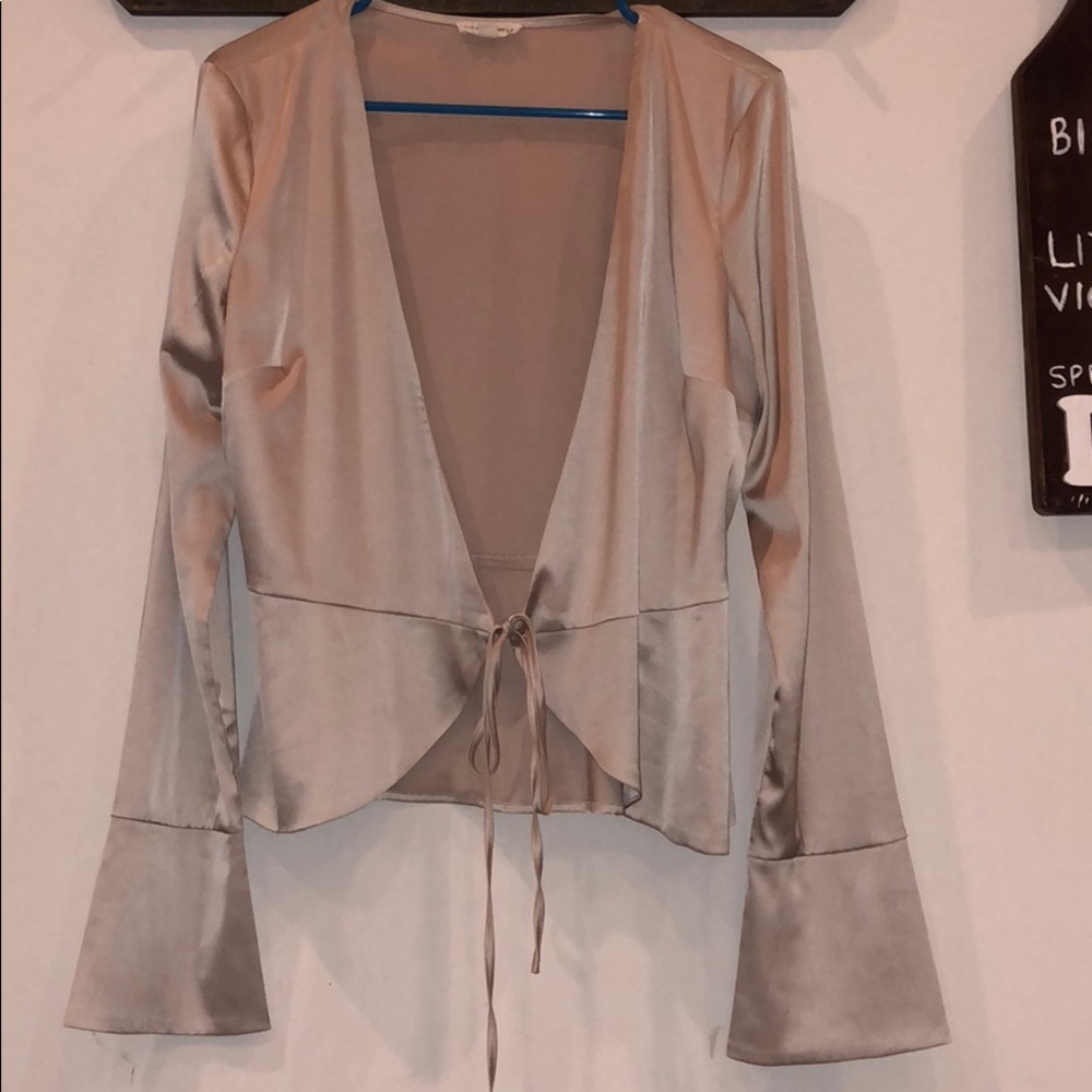Champagne tie blouse